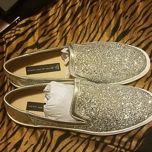 Steve Madden silver Slip-on shoes never worn
